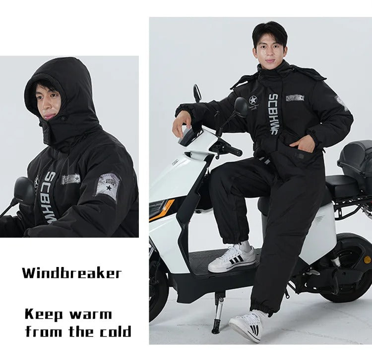 Men's & Women's Winter Ski Suit | Waterproof Windproof Fleece Jumpsuit | Cold Weather Motorcycle Riding Suit | 807