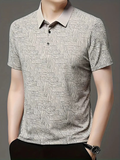 Leichtes Sommer-Golfhemd für Herren, lässiges Button-Up-Kurzarmhemd | Q135 