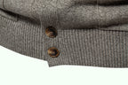 Herren-Strickjacke aus Baumwolle mit Zopfmuster, Taschen, Stehkragen, Button-Down-Pullover | CW61 