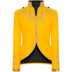 Medieval Royal Prince Jacket | Gold Embroidered Stand Collar Coat | Halloween Noble Cosplay Costume for Men & Women