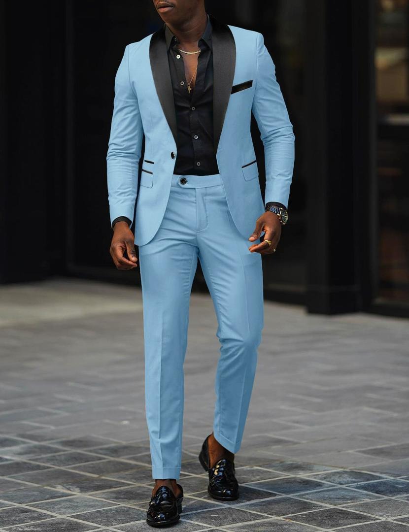 Zweiteiliger Herrenanzug mit einem Knopf, Smoking, Smart Fit, Anzug für den Abschlussball, Hochzeits-Smoking | 1988