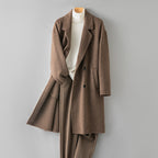 100% Wool Double-Faced Long Coat Men | Premium Tailored Overcoat | Business & Casual Winter Outerwear Wool Trench Coat
