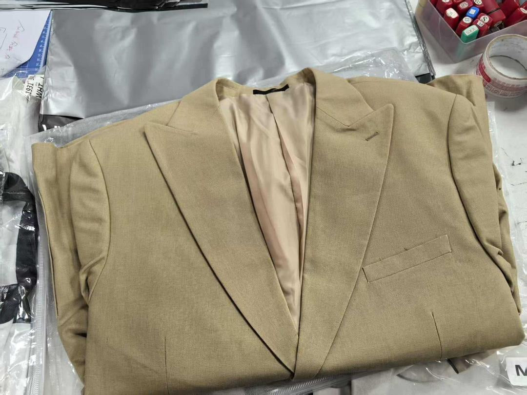 2-teiliger Herrenanzug in Übergröße, Leinenmischung, Slim-Fit-Anzugset – 2025 Frühling, einreihig, leichte Geschäftskleidung | 801 