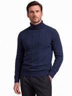 Men's High Turtleneck Knit Sweater | 2026 Winter Thick Warm Slim Fit Pullover | Soft Viscose Blend Jumper | HIGH005
