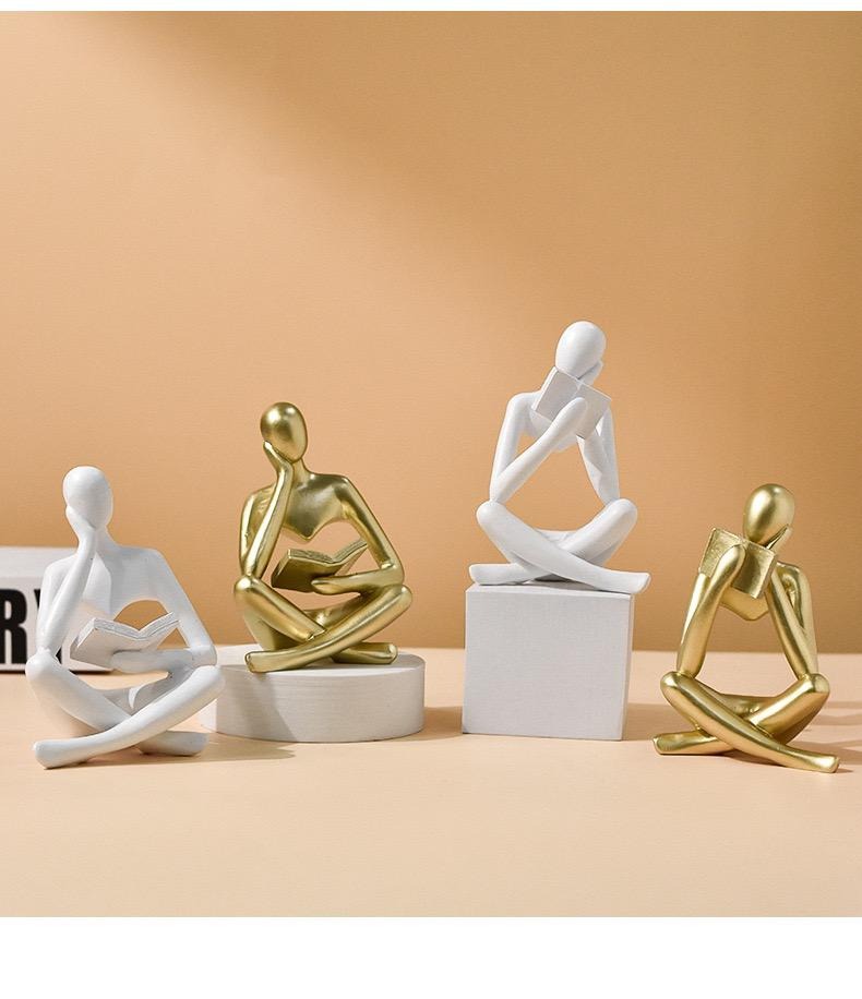 Buchleser-Tischskulptur, modernes dekoratives Ornament für stilvolle Heimdekoration | BY230613 