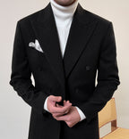 Hochwertiger italienischer zweireihiger Herrenanzug mit Reverskragen, leger, formell, 2-teilig, Anzugjacke und Hose | JSN692 