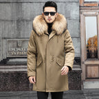Snow Lotus Men's Mink Fur Parka 2025 Winter Detachable Mink Lining Long Coat Luxury Slim-Fit Fur-Trimmed Jacket | 215