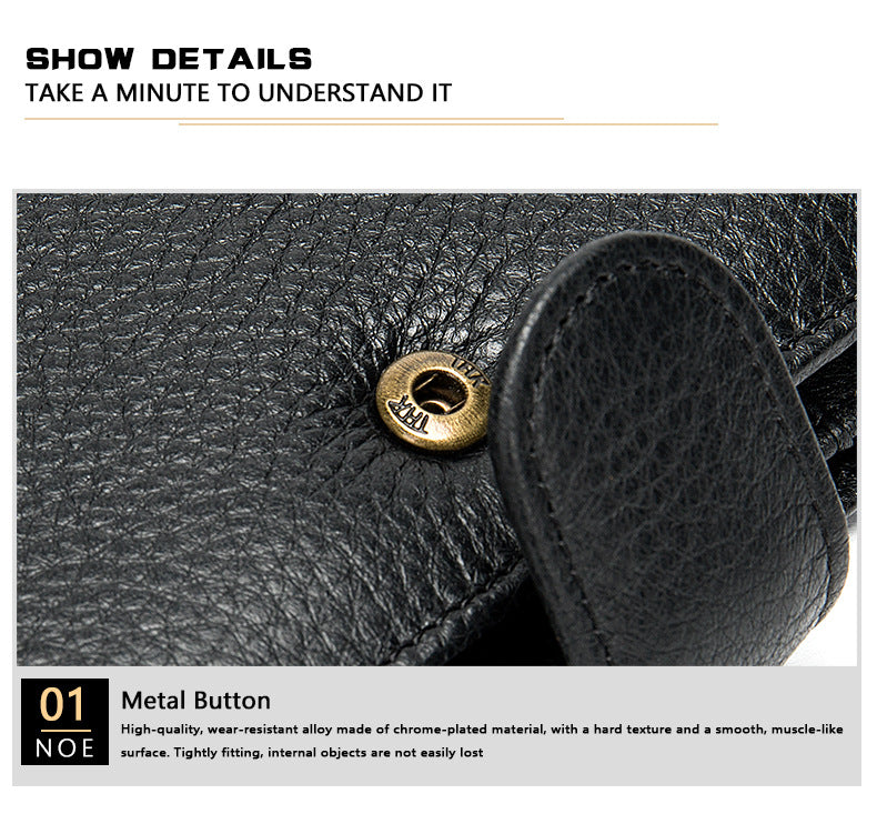 Antimagnetische RFID-blockierende Echtleder-Geldbörse für Herren, schmales Kartenetui und Geldbörse | 1131 