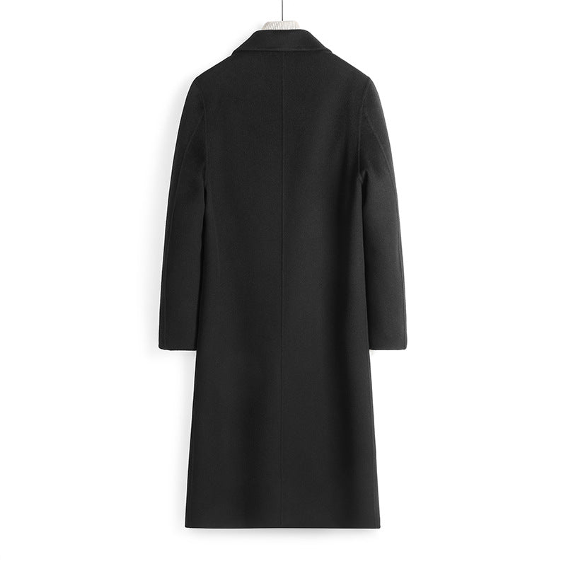 100% Wool Double-Faced Long Overcoat | Men’s Premium Knee-Length Wool Coat | Tailored Business & Casual Outerwear | 86713