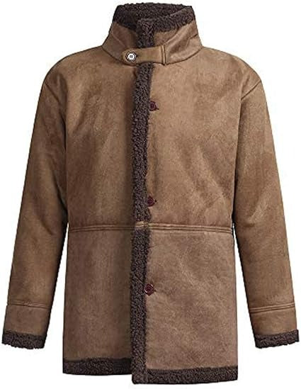 Herren Winter Warmer Pelz Trenchcoat Dicke Mittellange Jacke | B024 