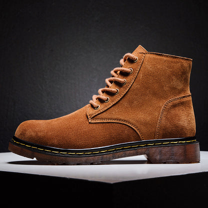 Men's British Retro Leather Ankle Boots Fashionable Thermal Outdoor Footwear | 8916