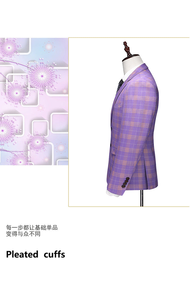 Men's Slim Fit Wedding Suit Three-Piece Set | Modern Groom Business Suit | Fashion Business Banquet Blazer | 6920