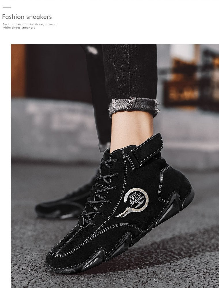 Flache kurze Herrenstiefel, Modetrend, Outdoor, echte, lässige Martin-Stiefeletten | 88377 