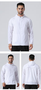 Herren Premium Qualität Reflektierende Streifen Sport Lauf Kapuzenoberteil Wasserdichte Outdoor Windrunner Gym Workout Jacken 