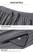 Herren Laufshorts Reißverschlusstaschen Seitlich geteilte Workout Atmungsaktive Gym Shorts | K04 