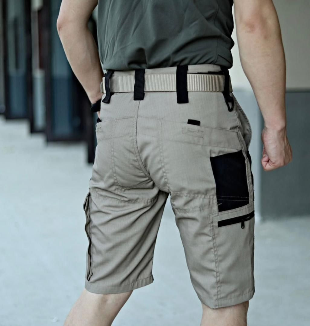 Short de travail cargo pour homme avec plusieurs poches pour course à pied, entraînement, randonnée, pantalon tactique imperméable | RSP01 