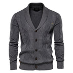 Herren-Strickjacke mit V-Ausschnitt und Farbbesatz – Lässiger, locker sitzender Pullover mit Knöpfen für den Herbst | SW199 