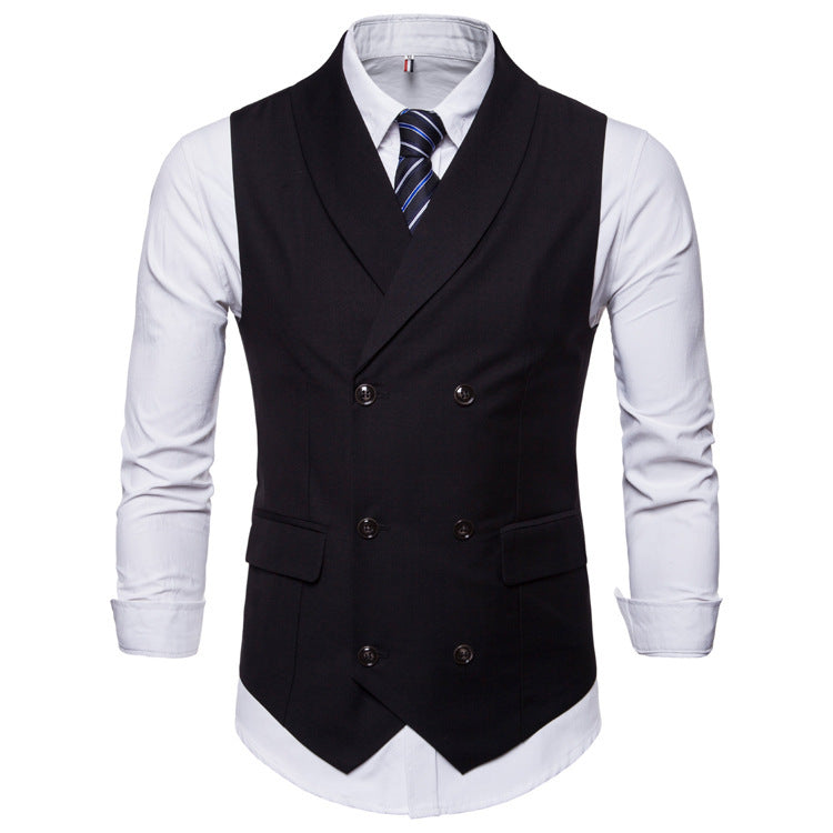 Men‘s Double-Breasted Vest | 2026 Autumn Business Casual Waistcoat | Classic English Style Suit Vest | SBT002