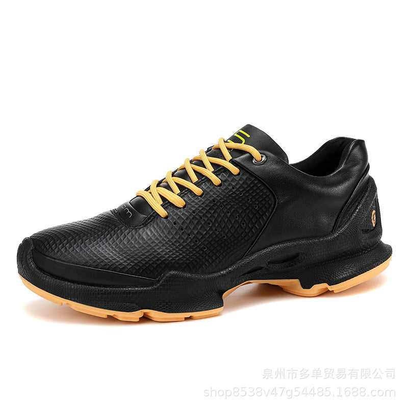 Men’s Leather Waterproof Walking Trainers | Business Casual Outdoor Sneakers | Soft Cushioned Comfort Shoes
