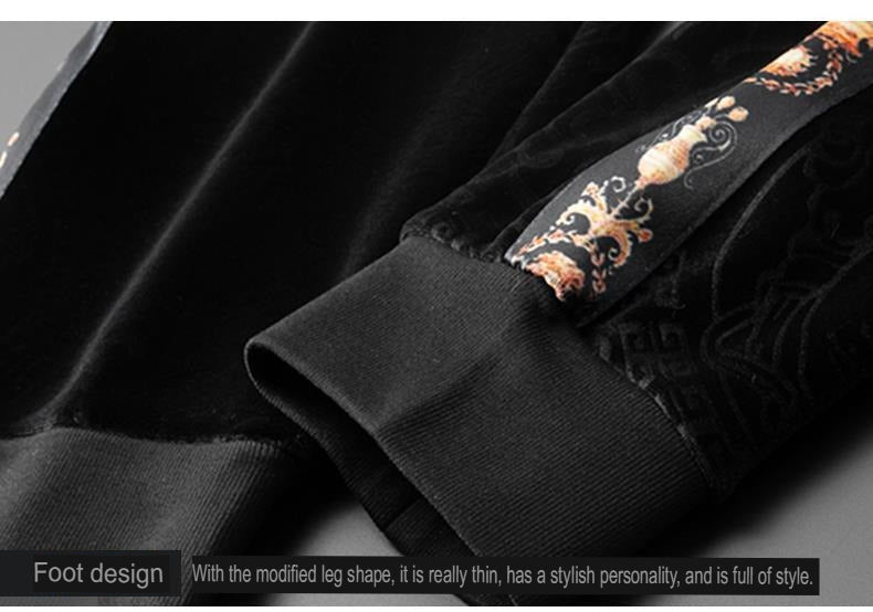 Hochwertiger, warmer, vielseitiger 2-teiliger Sportanzug mit Kapuze aus Samtstoff | 2091 