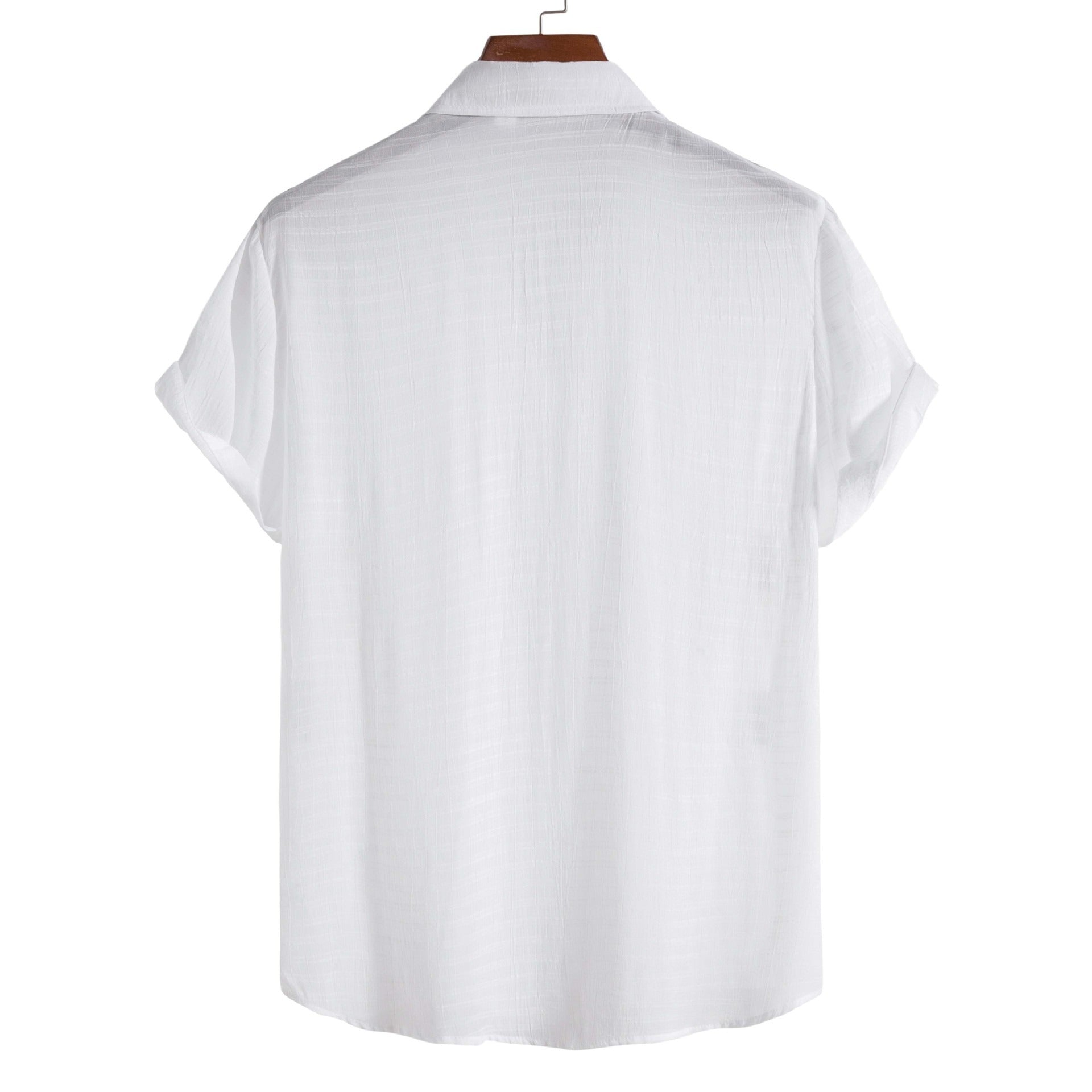 Klassisches, einfarbiges Jacquard-Kurzarmhemd für Herren | 16/172022 