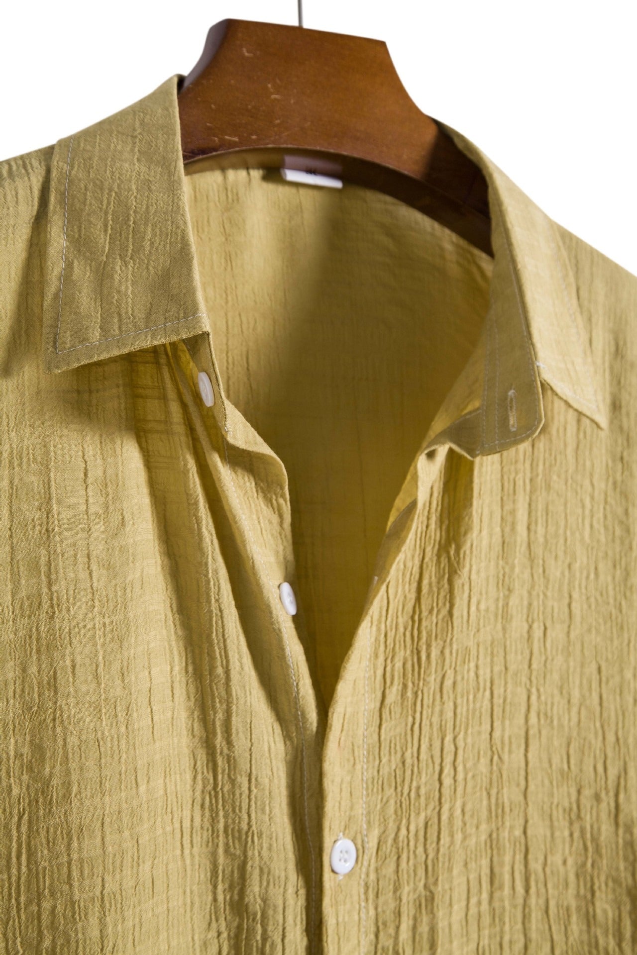 Klassisches, einfarbiges Jacquard-Kurzarmhemd für Herren | 16/172022 