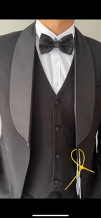 Herren Premium Anzug Casual Regular Smart Fit 3-teiliger Smoking für Abschlussbälle, Schalkragen, Hochzeitsfeier, Trauzeugenanzüge (Blazer + Weste + Hose) | 601 