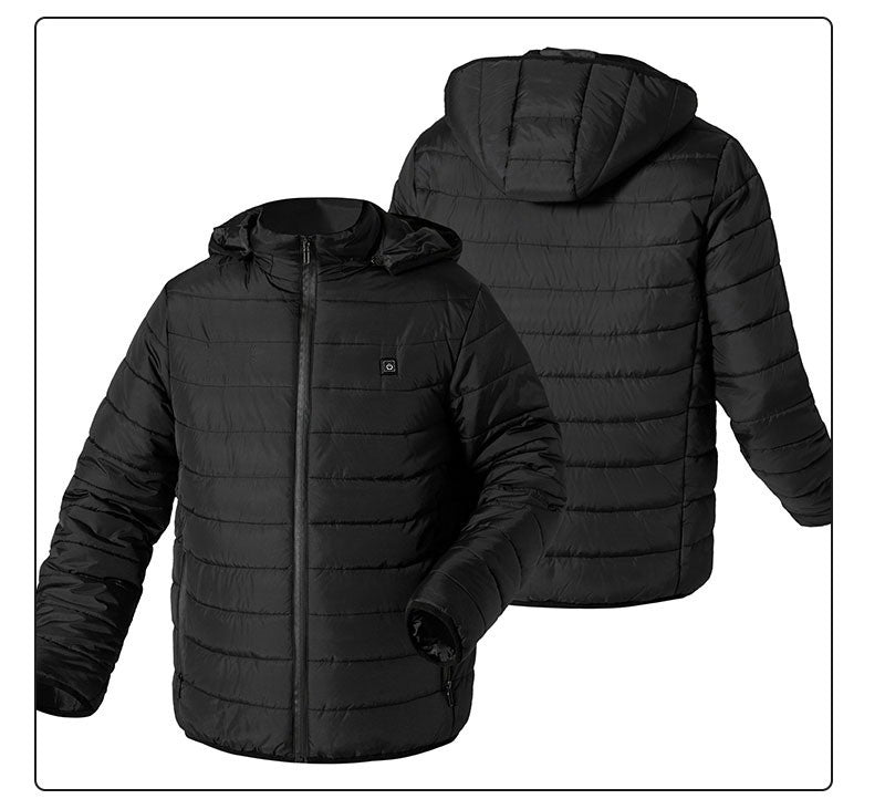 Beheizte Daunenjacke für den Winter, wiederaufladbarer Akku, USB, elektrisch beheizt, Smart-Jacke mit Kapuze | M09 
