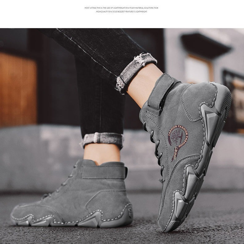 Flache kurze Herrenstiefel, Modetrend, Outdoor, echte, lässige Martin-Stiefeletten | 88377 