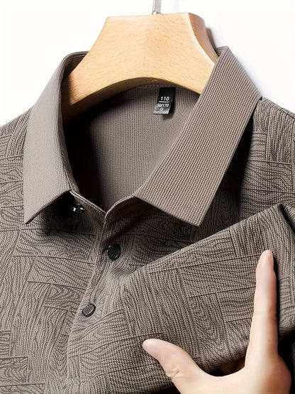 Leichtes Sommer-Golfhemd für Herren, lässiges Button-Up-Kurzarmhemd | Q135 