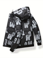 Herren Pufferjacke mit Kapuze, lässige Regular Fit Wintermantel Daunenjacke | 2021/TL 