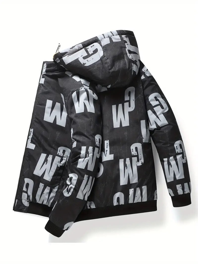 Herren Pufferjacke mit Kapuze, lässige Regular Fit Wintermantel Daunenjacke | 2021/TL 