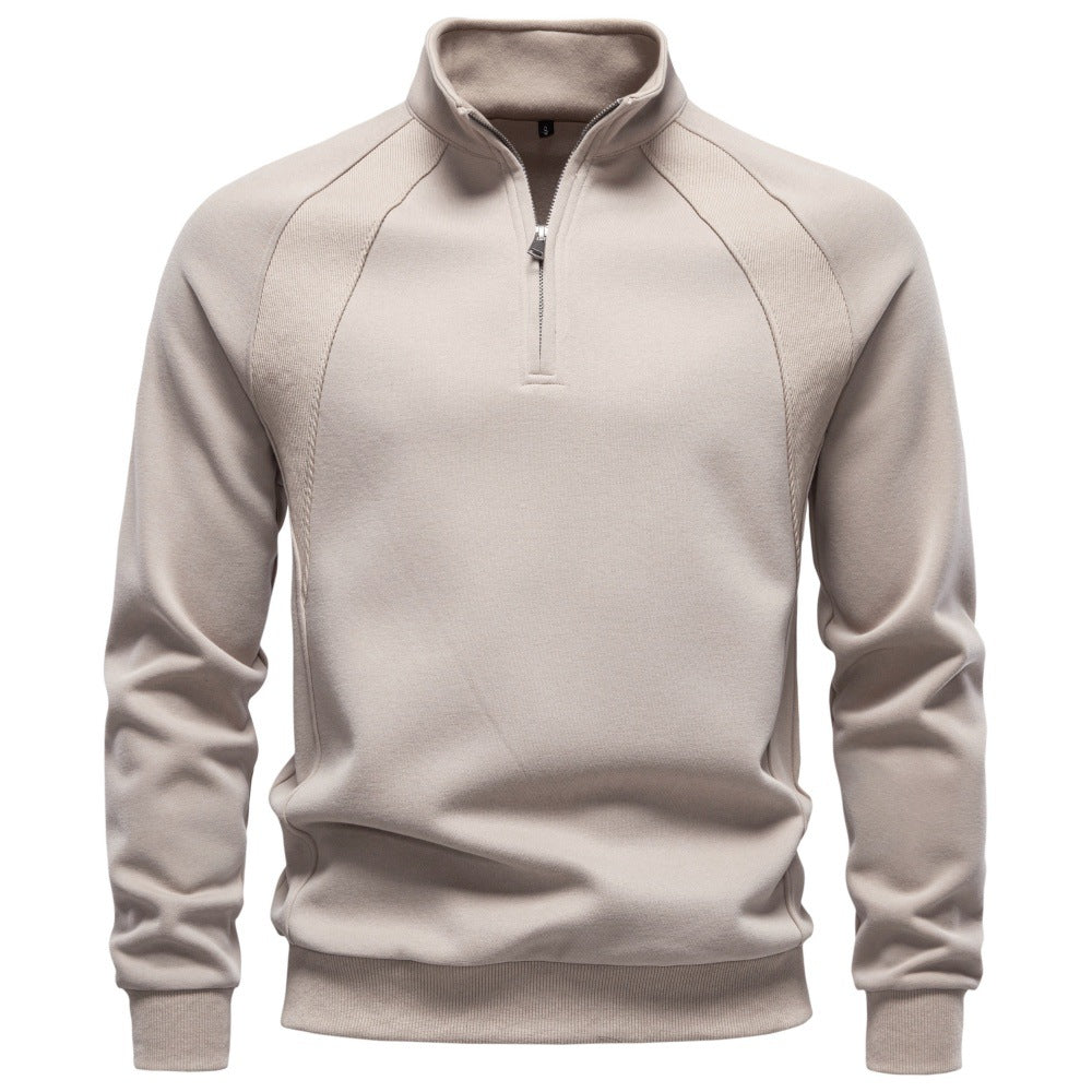 Men's Half-Zip Stand Collar Sweatshirt | 2026 Autumn Casual Pullover with Raglan Sleeves | Soft Cotton-Blend Fleece Top | HD3046