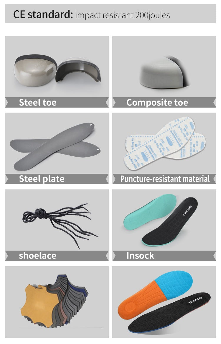 Leichte Sicherheitsschuhe mit Stahlkappe für Herren, Arbeitssneaker, gedrehter Knopf, leicht zu tragen, Baustiefel, atmungsaktive Sportschuhe 