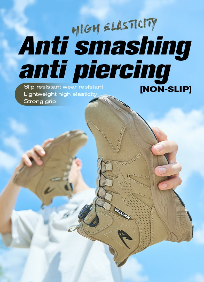 Men's Steel Toe Winter Safety Shoes Microfiber Leather Boots Anti-Smash Non-Slip Work Shoes | 7926