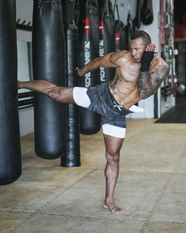 Gemütliche, kurze, sportliche Sportshorts für Herren mit Taschen, elastische Freizeitshorts | DK-858 
