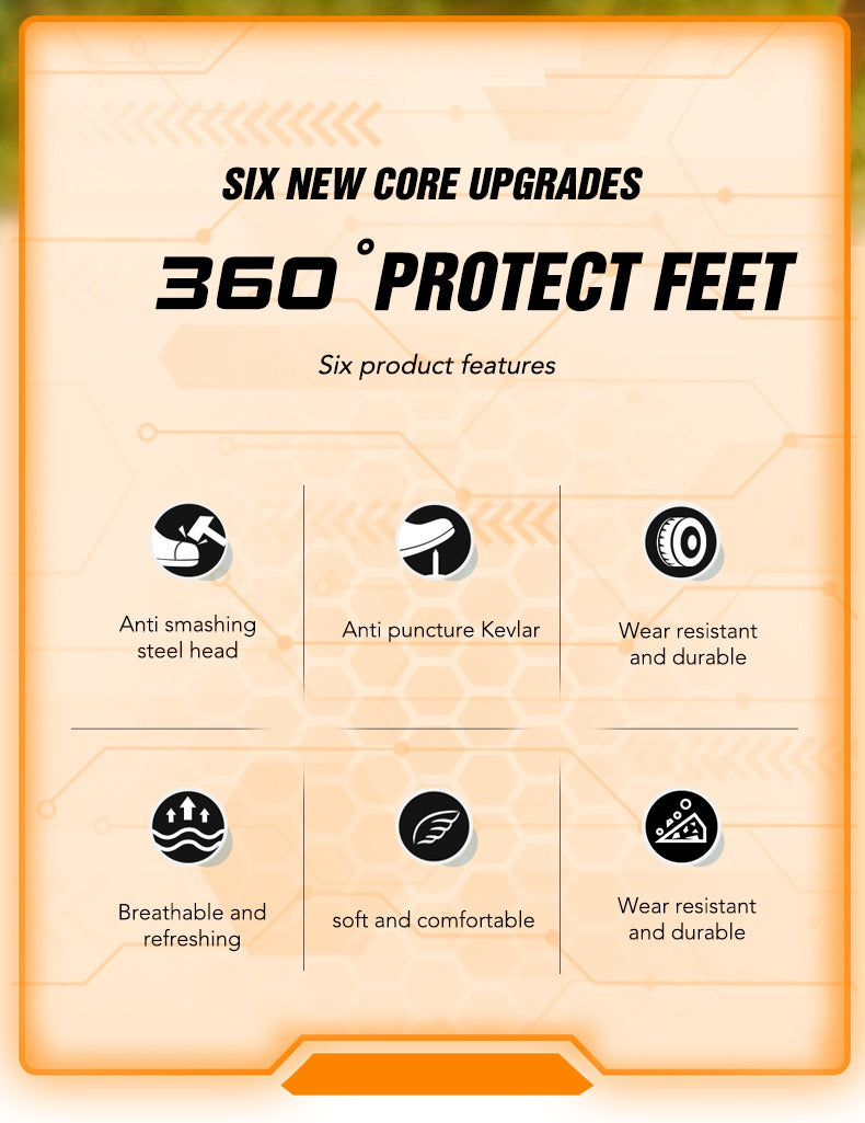 Men's Steel Toe Safety Boots: Anti-Smash & Anti-Puncture Kevlar Sole Protection Safety Boots | 7928