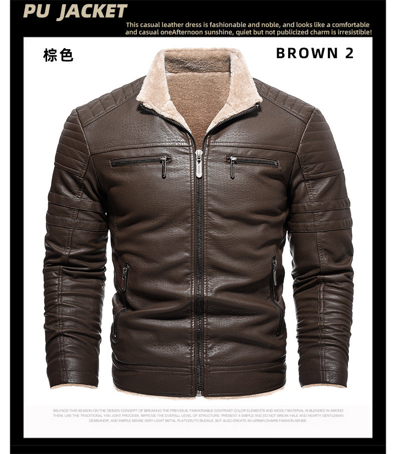 Winterlederjacke aus Europa und den USA, verdicktes Kunstpelz, Plüsch, Wärme, Retro-Simulation, Lederstrukturjacke | KH-209 