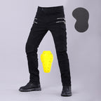 MOTOJSMT Motorcycle Riding Jeans | Casual Cargo Pants with Protective Armor | Zipper Pocket Racing Trousers for Summer | MOTOJSMT