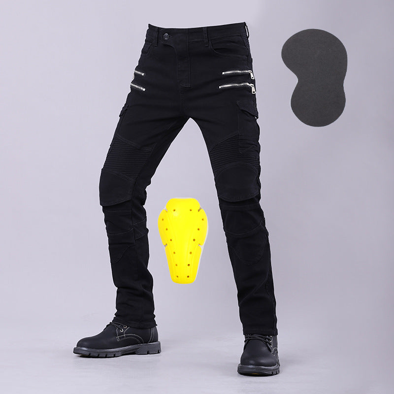 MOTOJSMT Motorcycle Riding Jeans | Casual Cargo Pants with Protective Armor | Zipper Pocket Racing Trousers for Summer | MOTOJSMT