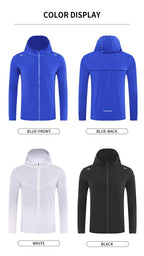 Herren Premium Qualität Reflektierende Streifen Sport Lauf Kapuzenoberteil Wasserdichte Outdoor Windrunner Gym Workout Jacken 