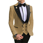 3-teiliger Slim Fit Herrenanzug Bräutigam Formelle Party Abschlussball &amp; Hochzeit Smoking Blazer Jacke Hose &amp; Weste