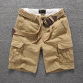 Herren Sommer Locker Gerader Gürtel Outdoor Solide Baumwolle Multi Pocket Shorts | 170 