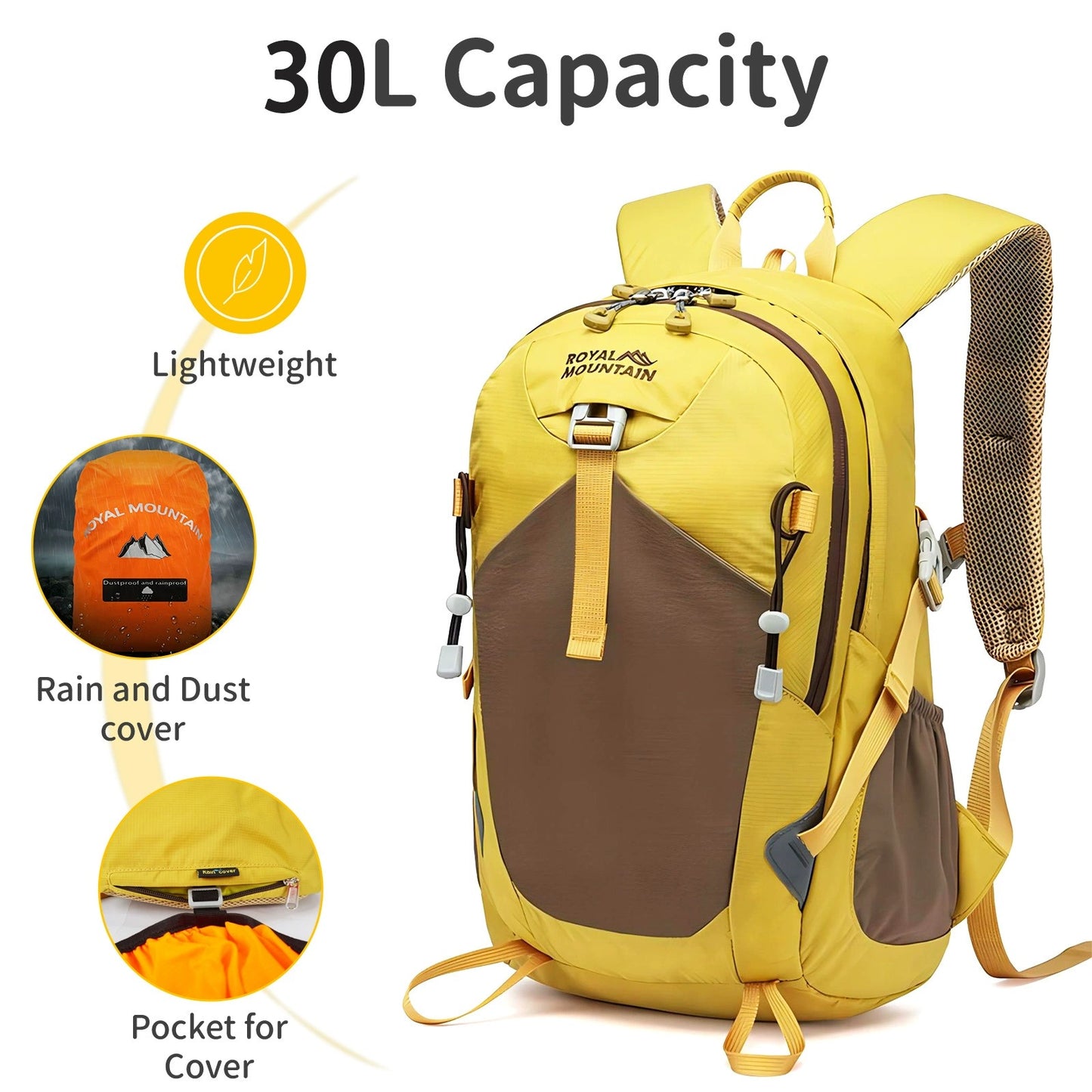 Royal Mountain 30L Wanderrucksack – Leichter wasserdichter Tagesrucksack UK | 1782A 