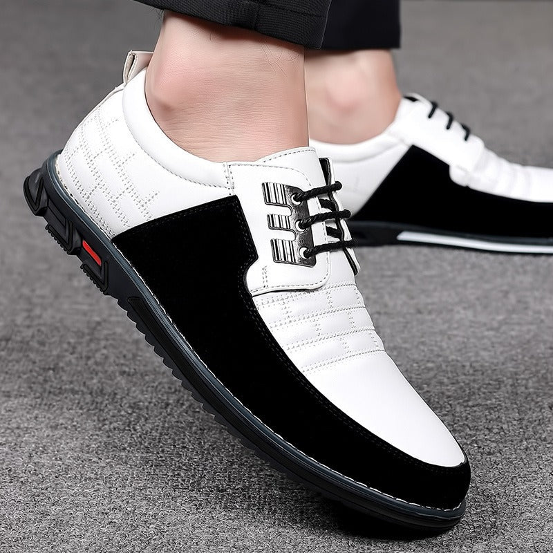 Herren-Derby-Schuhe im britischen Stil mit Karomuster, rutschfeste Leder-Loafer, Mokassins, Hochzeitsschuhe |