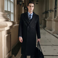 Gents Trench coat Premium Wool-Cotton Blend Peacoat Double-Breasted Mid-Length Overcoat Casual Oversized Lapel Coat