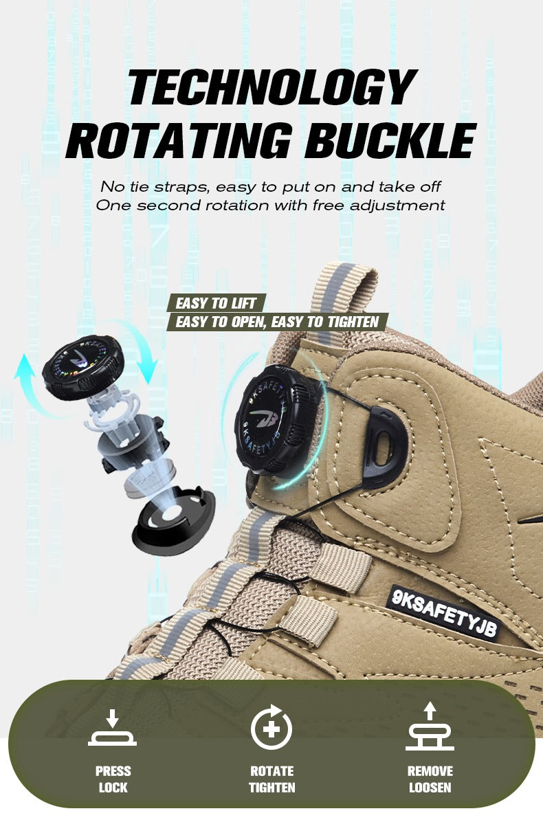 Men's Steel Toe Winter Safety Shoes Microfiber Leather Boots Anti-Smash Non-Slip Work Shoes | 7926