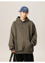 Unisex Kapuzenpullover aus schwerem Wildleder im Retro-Stil im amerikanischen Stil für Herbst und Winter | Locker sitzender Hoodie | L3848 
