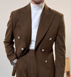 Hochwertiger italienischer zweireihiger Herrenanzug mit Reverskragen, leger, formell, 2-teilig, Anzugjacke und Hose | JSN692 
