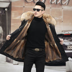 Snow Lotus Men's Mink Fur Parka 2025 Winter Detachable Mink Lining Long Coat Luxury Slim-Fit Fur-Trimmed Jacket | 215